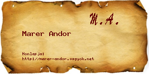 Marer Andor névjegykártya